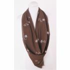 Square dark brown crêpe voile scarf