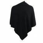 Kasjmier-blend poncho in zwart