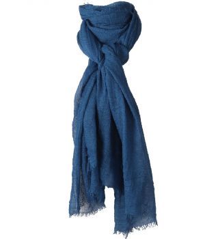 Donker-turquoise sjaal met rafel franjes