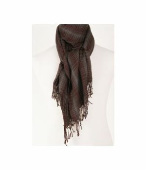 (rusty)brown/ taupe checkered scarf