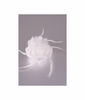 Ivory feather corsage approx. 10cm. wide