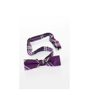 Bow tie purple white checkered