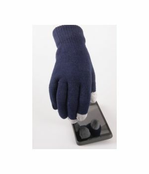 Navy jersey gloves with Etip touchscreen fingers
