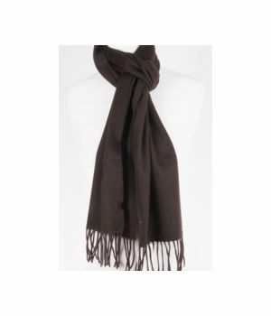 Super soft quality, plain brown cashmere shawl with fringe