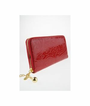BoFF zip arround red wallet with paisley reliëf print