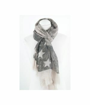 High trendy washed out stars scarf in light beige and taupe