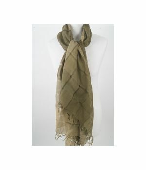 Airy army and olive green scarf