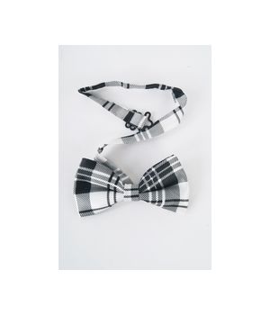 bow tie with black and white checked