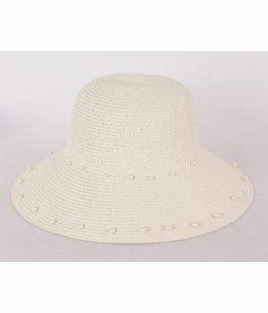 Ivory summerhat finished with pearls