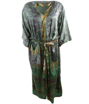 Groene zijde-blend kimono