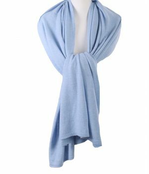 Kasjmier-blend sjaal/omslagdoek in ijsblauw