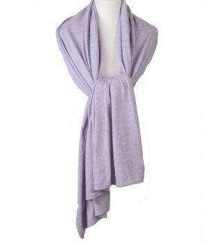 Kasjmier-blend sjaal/omslagdoek in licht-lila