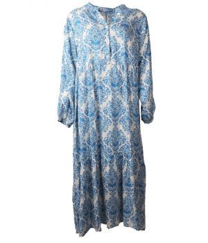 Maxi-jurk met klassieke ornament print in lichtblauw