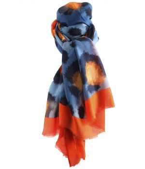 Sjaal met panterprint in oranje