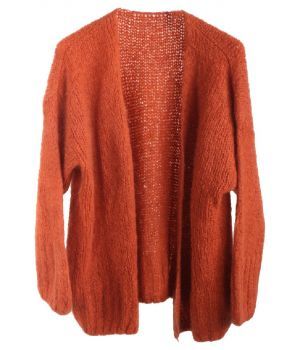 Mohair-blend vest in donker-oranje