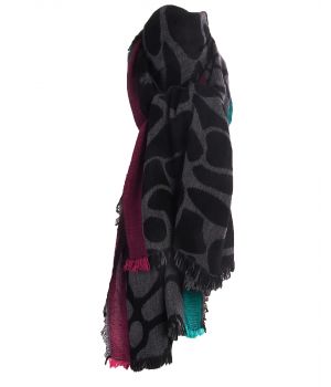 Sjaal met cheetah print in zwart-grijs