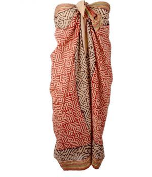 Katoenen sarong met mozaïek print in rood