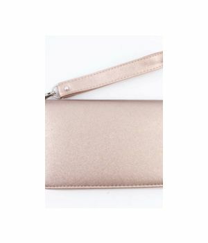Plain light gold-colored zip-around wallet