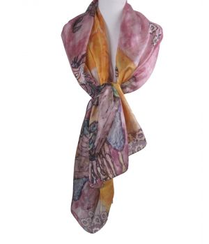 Zijden sjaal/stola met print ''The Women Friends'' van Gustav Klimt
