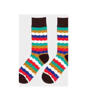 trendy socks with multicolor wave structure