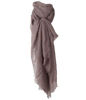 Donker-taupe sjaal met rafel franjes