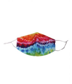 Verstelbaar mondkapje met multicolor tie-dye print
