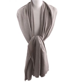 Kasjmier-blend sjaal/omslagdoek in kleur zand