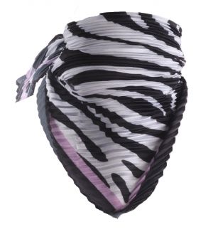 Plissé sjaal met zebra print in lila