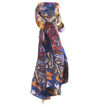Zijden sjaal met afbeelding van ''Lady with Fan'' van Gustav Klimt