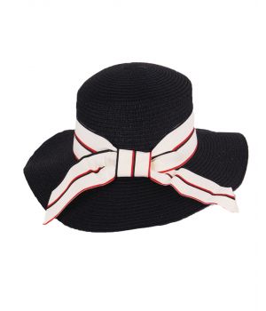 Black vintage-style boater hat